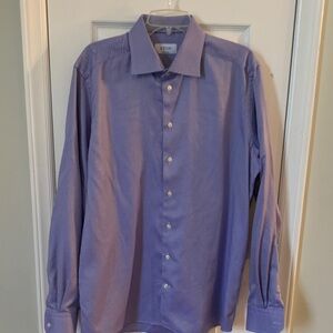 Eton Contemporary Men’s Blue & White Diagonal Striped Dress Shirt 17.5” Neck